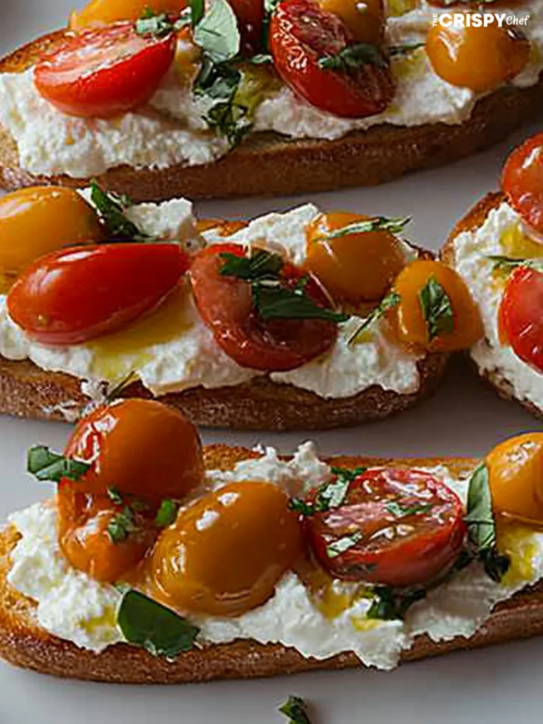 whipped feta crostini