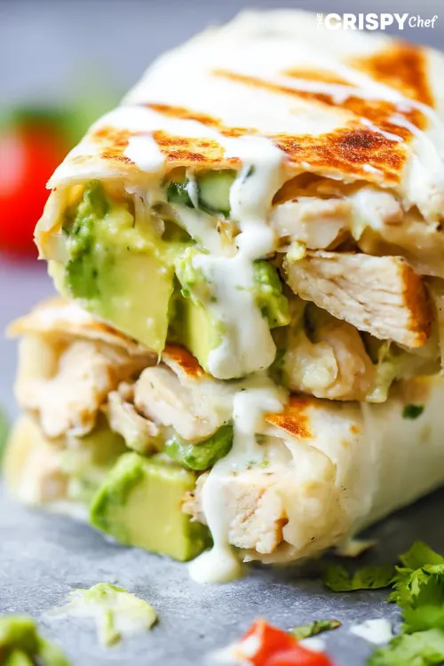 Chicken Avocado Ranch Burritos