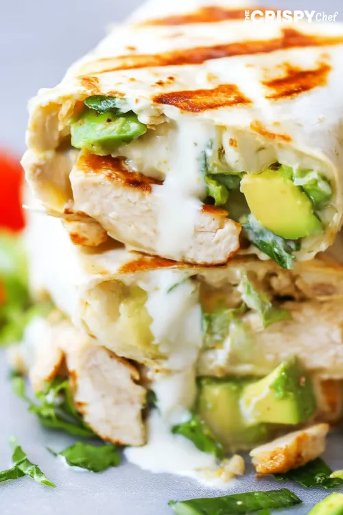 Chicken Avocado Ranch Burritos