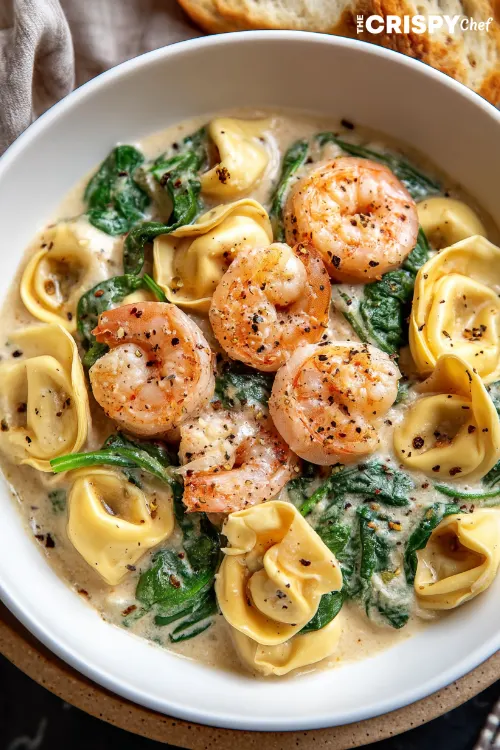 Creamy Shrimp and Spinach Tortellini.
