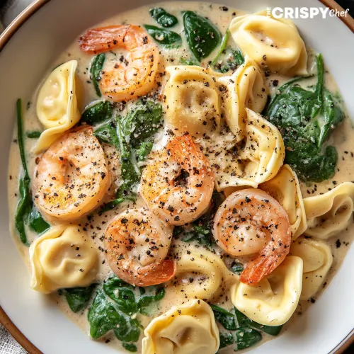 Creamy Shrimp and Spinach Tortellini.