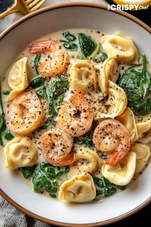 Creamy Shrimp and Spinach Tortellini.
