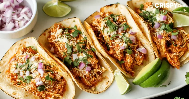Healthy Crockpot Chicken Tacos.