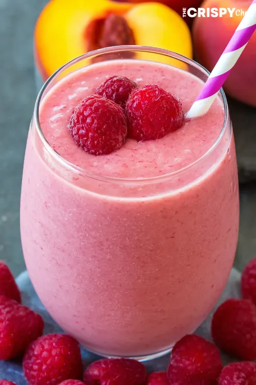 Raspberry Peach Smoothie.