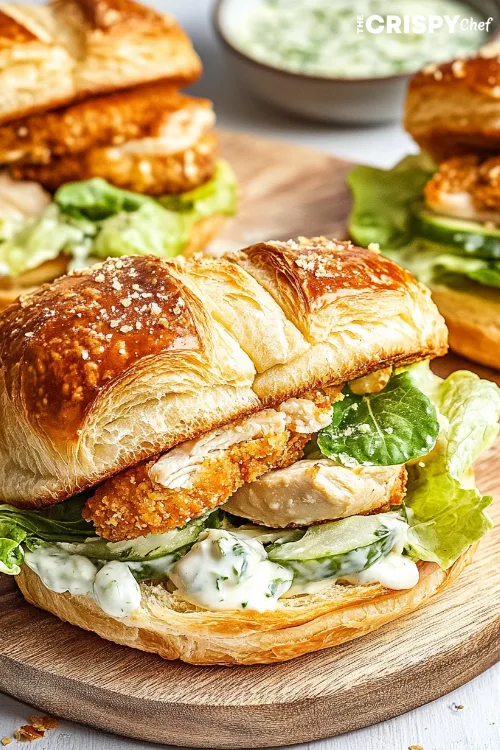 chicken caesar croissant sandwich
