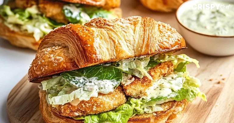 chicken caesar croissant sandwich.