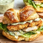 chicken caesar croissant sandwich.
