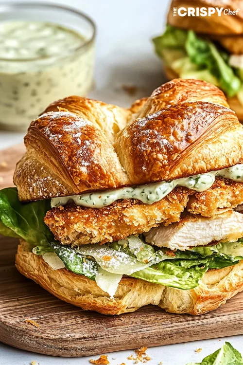 chicken caesar croissant sandwich