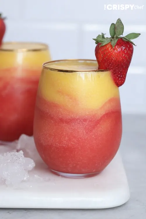 Mango Strawberry Swirled Slushies