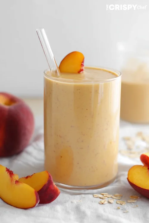 Peach Oatmeal Protein Smoothie