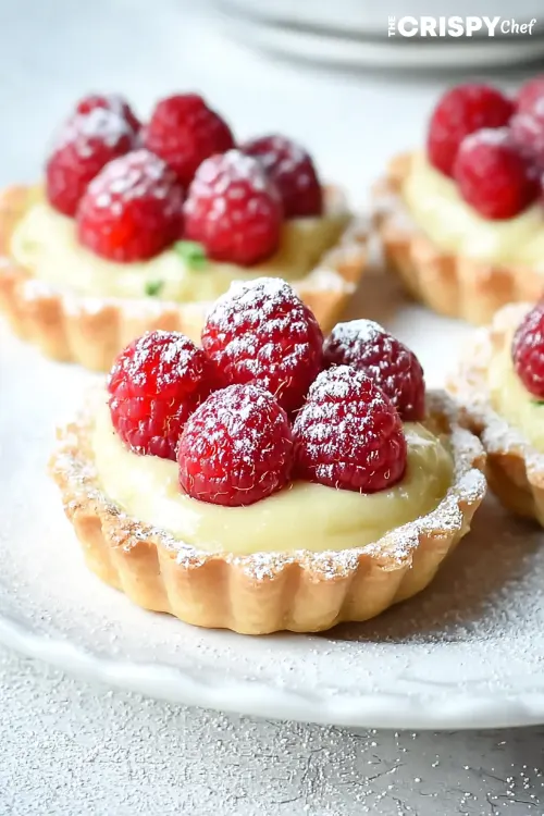 Vanilla Cream Tarts with Fresh Raspberries