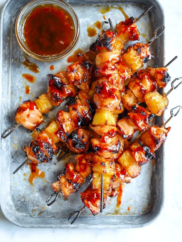 BBQ Pineapple Chicken Kabobs