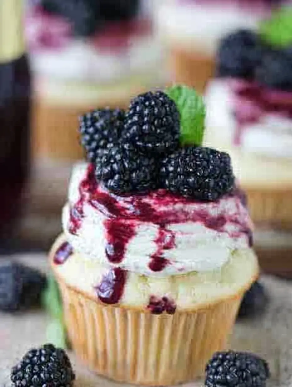 Blackberry Bourbon Smash Cupcakes