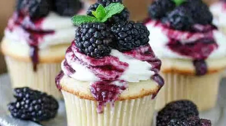 Blackberry Bourbon Smash Cupcakes