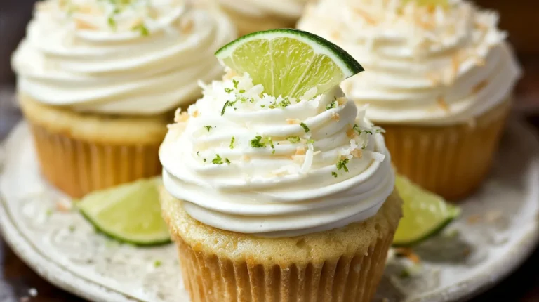 Coconut Cupcakes with Lime Buttercream Frosting