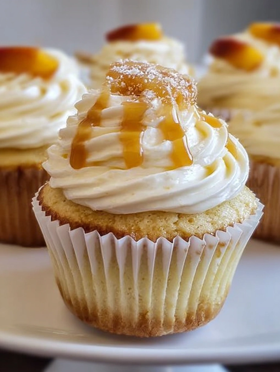 Honey Peach Cream Cheese Cupcakes