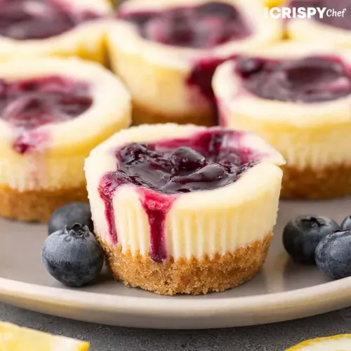 Juicy Mini Lemon Blueberry Cheesecakes