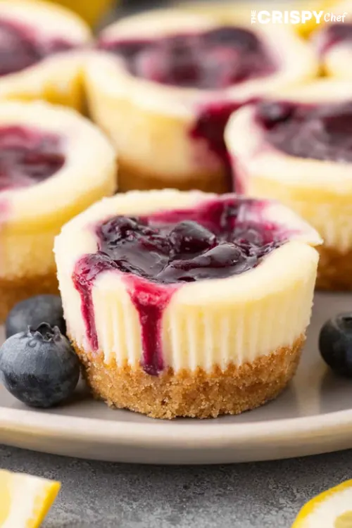 Juicy Mini Lemon Blueberry Cheesecakes
