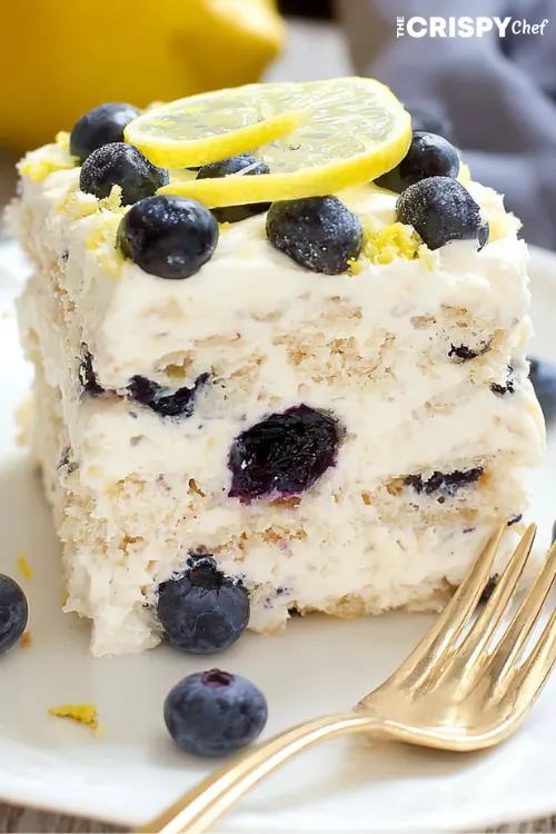 No-Bake Lemon dazzling Blueberry cream Cake