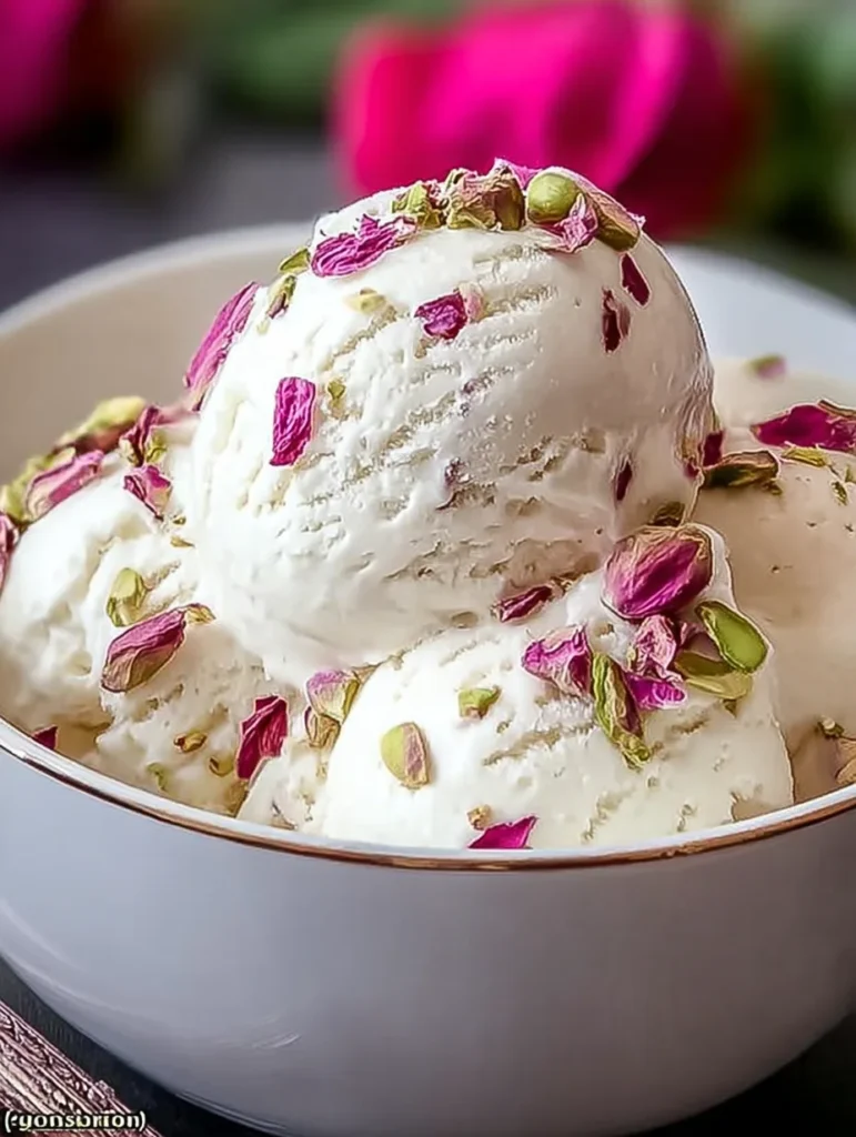 Rose Pistachio Cheesecake Ice Cream