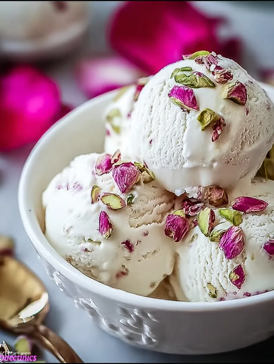 Rose Pistachio Cheesecake Ice Cream