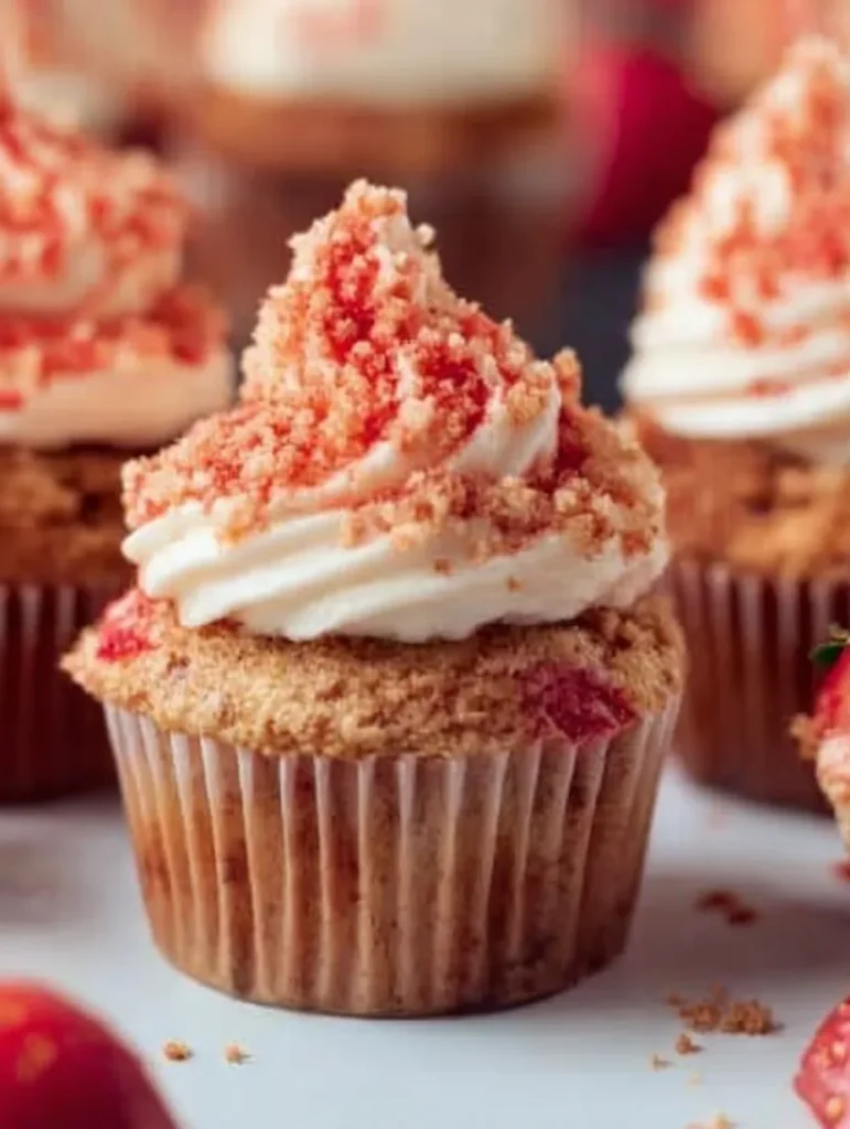 Strawberry Crunch Cupcakes