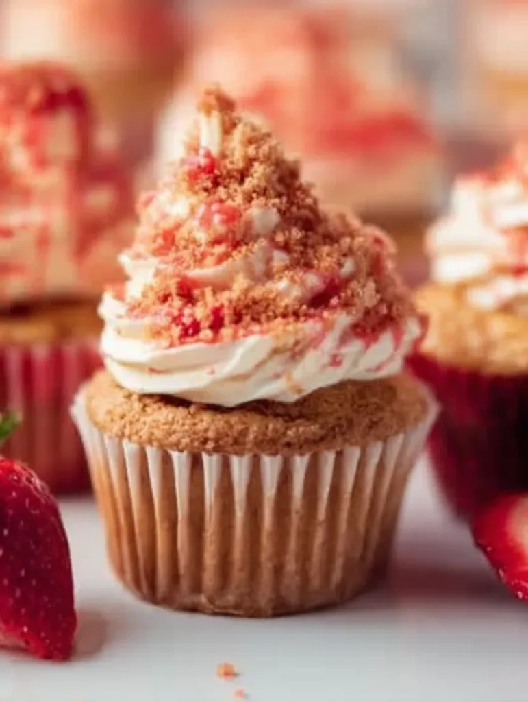 Strawberry Crunch Cupcakes