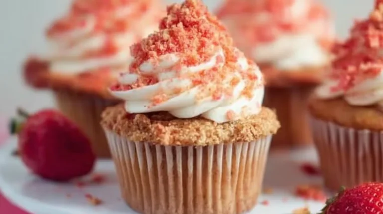 Strawberry Crunch Cupcakes