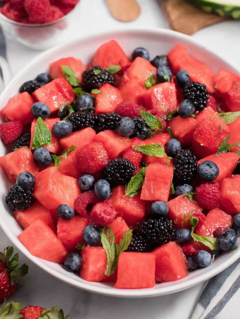 Watermelon Summer Berry Salad