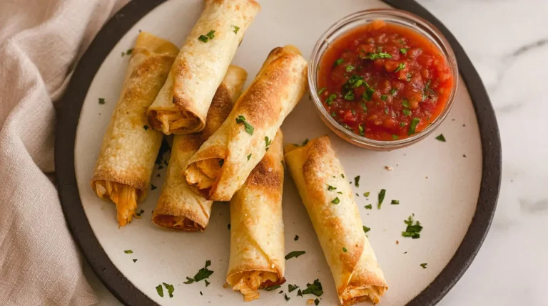 Crispy Chicken Taquitos: The Snack You Didn’t Know You Needed (Until Now) Okay, real talk—who doesn’t love crunchy, cheesy, flavor-packed finger food that you can dunk in literally anything? If you just raised your hand (mentally, at least), let me introduce you to the hero of weeknight dinners, game-day snacks, and late-night cravings: Crispy Chicken Taquitos. These little rolled-up beauties are golden on the outside, juicy on the inside, and wildly addictive. I mean, what’s not to love about shredded chicken, gooey cheese, and warm spices all rolled up in a tortilla and crisped to perfection? Let’s break it all down like I’m chatting with you in my kitchen—because, honestly, that’s the vibe here. You ready? What Are Chicken Taquitos Anyway? If you’ve never had a taquito before… I’m kinda jealous. You get to experience that crunchy first bite for the first time. It’s magical. Taquitos = little tacos + deep-fried dreams. Traditionally, they’re rolled corn tortillas filled with beef or chicken and fried until crisp. But here’s the twist (pun intended)—we’re keeping things extra crispy, less greasy, and 100% flavorful. Corn or Flour Tortillas? Ah, the age-old debate. IMO: Corn tortillas = more authentic and crispier (when done right). Flour tortillas = easier to roll, slightly softer texture. I usually go with flour for ease—plus, they brown beautifully in the oven or air fryer. But hey, you do you. Why Crispy Chicken Taquitos Deserve a Spot in Your Life I could go on forever, but here’s a quick list for the skimmers (yes, I see you 👀): Crunchy outside + melty inside = texture heaven Great for meal prep—just freeze and reheat Perfect for parties, lunchboxes, midnight snacks Can be made baked, air-fried, or pan-fried Totally customizable (spicy, cheesy, even vegetarian) Still not sold? Imagine dipping one into creamy guac or zesty salsa and getting that perfect bite. Yeah, thought so. What You’ll Need to Make ‘Em Gather your squad (of ingredients), because it’s go time. Ingredients: 2 cups cooked, shredded chicken (leftovers? rotisserie? both work) 1 cup shredded cheese (cheddar, pepper jack, or a mix) 1/3 cup cream cheese, softened 1/4 cup salsa (chunky, mild, spicy—your choice) 1 tsp chili powder 1/2 tsp garlic powder 1/2 tsp cumin Salt + pepper, to taste 8–10 small flour tortillas Olive oil spray or brush-on oil 👉 Optional but recommended: diced jalapeños, chopped cilantro, or lime zest for extra zing. Let’s Roll: Step-by-Step Instructions Ready to roll? Literally. Step 1: Mix the Filling In a bowl, combine your shredded chicken, cream cheese, shredded cheese, salsa, and spices. Mix it all up until everything’s evenly coated and creamy. Pro tip: Warm your cream cheese a bit first—it makes mixing way easier. Step 2: Prep the Tortillas Microwave tortillas for about 15–20 seconds under a damp paper towel. This makes them pliable and prevents cracking when rolling. Step 3: Roll Like a Pro Spoon about 2 tablespoons of filling near one edge of a tortilla. Roll it up tightly, and place it seam-side down on a baking sheet or plate. Repeat. Try not to eat the filling as you go (no promises). Step 4: Crisp It Up You’ve got options here. Let’s rank them: 1. Oven-Baked (Healthier + Still Crispy) Preheat to 425°F (220°C) Place taquitos on a parchment-lined tray Spray with oil or lightly brush them Bake for 15–20 minutes, flipping halfway 2. Air Fryer (My Fave Method, FYI) Preheat to 400°F (200°C) Place taquitos in a single layer (don’t overcrowd) Air fry 8–10 minutes, flip once 3. Pan-Fry (Extra Crispy, Extra Effort) Heat oil in a skillet over medium heat Fry each taquito for 2–3 minutes per side Drain on paper towels Result: Crispy. Golden. Irresistible. Sauce It Up: Dips You Need in Your Life Let’s be honest—dips are half the fun. Here are some A+ pairings: Guacamole (duh) Sour cream with lime and cilantro Spicy chipotle mayo (my personal addiction) Salsa verde or pico de gallo Nacho cheese sauce if you’re feelin’ wild Pro tip: Serve a trio of dips and let your people go dip-crazy. Make-Ahead & Freezer Tips (AKA Lazy Night Lifesavers) Meal prep? Don’t mind if I do. To Freeze: Assemble and roll taquitos (uncooked) Place on a tray, freeze until solid Transfer to zip-top bags When ready, bake or air fry directly from frozen—just add 3–5 minutes to the cook time. Boom, dinner in a flash. Reheating Leftovers: Oven/air fryer: 5–8 minutes @ 375°F Microwave? Eh… only if you’re desperate. They get soggy 😕 Customizing Your Chicken Taquitos Want to flex your creativity? Go wild with the fillings: Protein Swaps: Ground beef or turkey Pulled pork Black beans (for a veggie twist) Cheese Combos: Pepper jack + mozzarella = spicy and stretchy Queso fresco for that crumbly bite Sharp cheddar for bold flavor Spice It Up: Add diced jalapeños or hot sauce to the mix Try smoked paprika or chipotle powder Basically, this is your blank (crispy) canvas. Paint with flavor. Serving Ideas: From Snack Time to Taco Tuesday These bad boys play well in any setting: Appetizer for parties (they go fast—trust me) Main course with rice and beans Lunchbox heroes for kids (and grown-ups too) Midnight snack after one too many drinks (don’t @ me) And yes, they totally count as tacos on Taco Tuesday. No gatekeeping here. Let’s Talk Leftovers (if you have any…) If by some miracle you have leftovers, keep them in an airtight container in the fridge. They’ll last up to 3 days. To re-crisp: toss them in the air fryer or oven for a few minutes. That crunch returns like magic. ✨ Final Thoughts: Crispy Chicken Taquitos = Instant Win So, what’s the verdict? Crispy chicken taquitos are easy to make, ridiculously satisfying, and endlessly customizable. Whether you’re feeding a crowd or just feeding your soul, these rolls of joy hit the spot every time. Don’t overthink it—just grab some tortillas, raid your fridge, and roll with it (literally). And hey, next time someone asks what you’re bringing to the party, say “taquitos.” Then drop the mic. Hungry yet? 😏 Go forth and crisp, my friend.