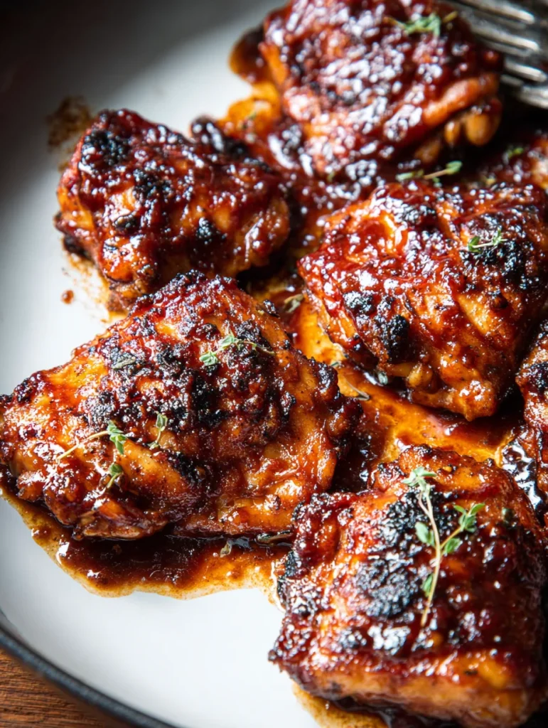 Caramelized BBQ Chicken Thighs in the Oven