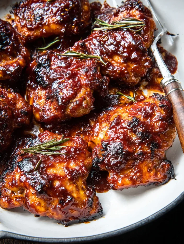 Caramelized BBQ Chicken Thighs in the Oven