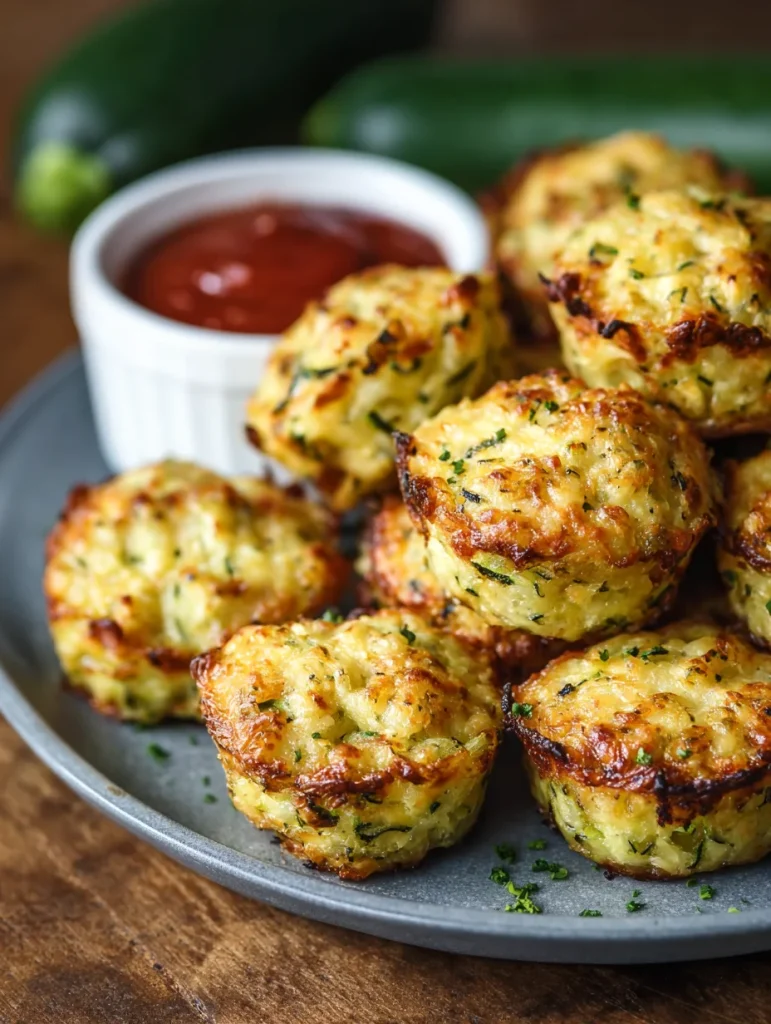 Cheesy Baked Zucchini Tots