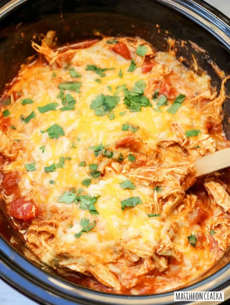 Crockpot Chicken Enchilada Casserole