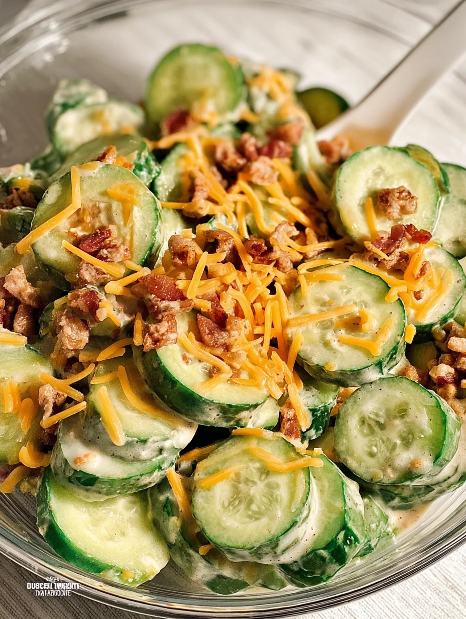 Cucumber Salad with Bacon and Cheese