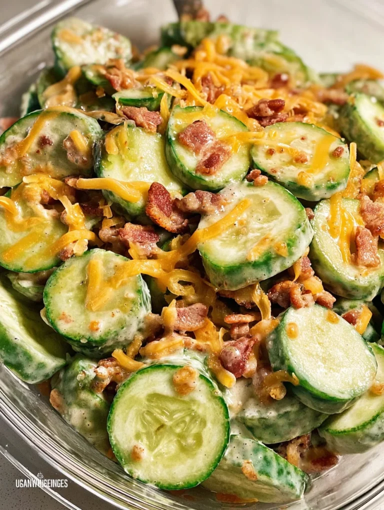 Cucumber Salad with Bacon and Cheese