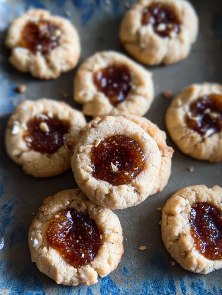 Buttery Almond Fig Jam Thumbprint Cookies