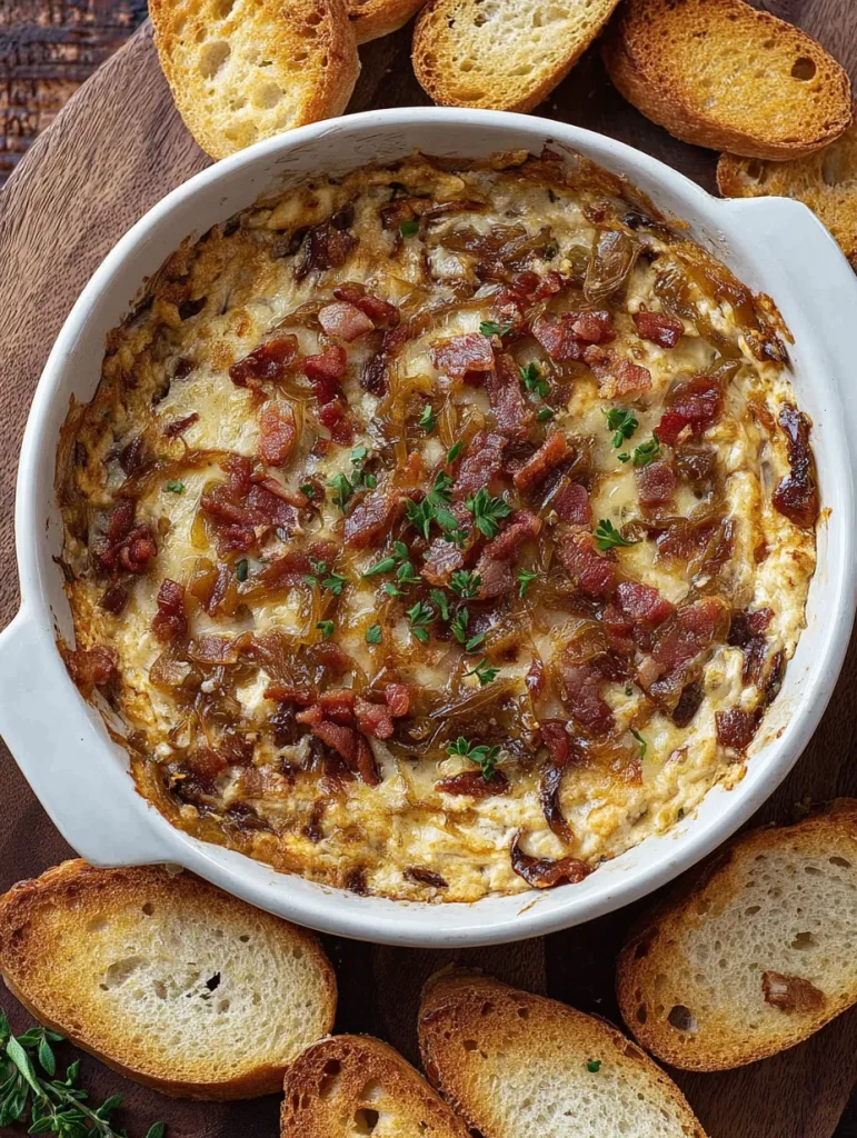 Caramelized Onion and Bacon Dip