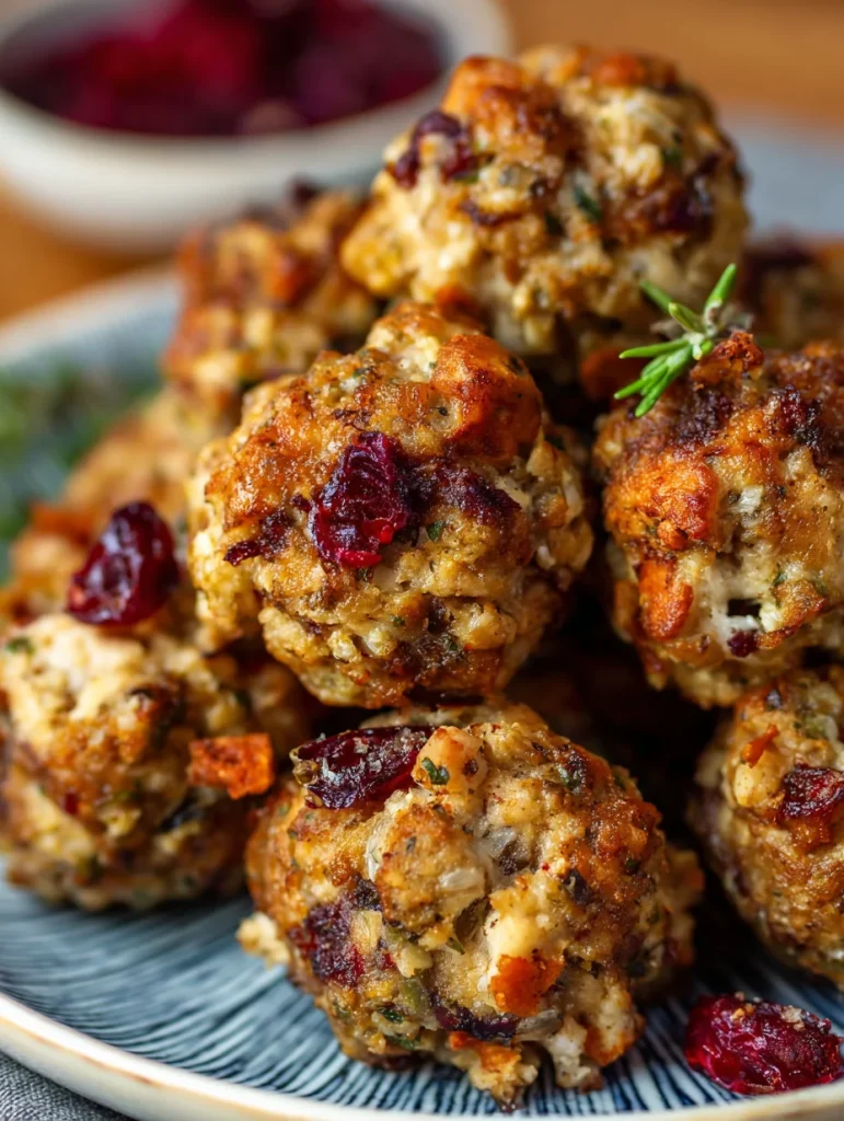 Cranberry Turkey Stuffing Balls