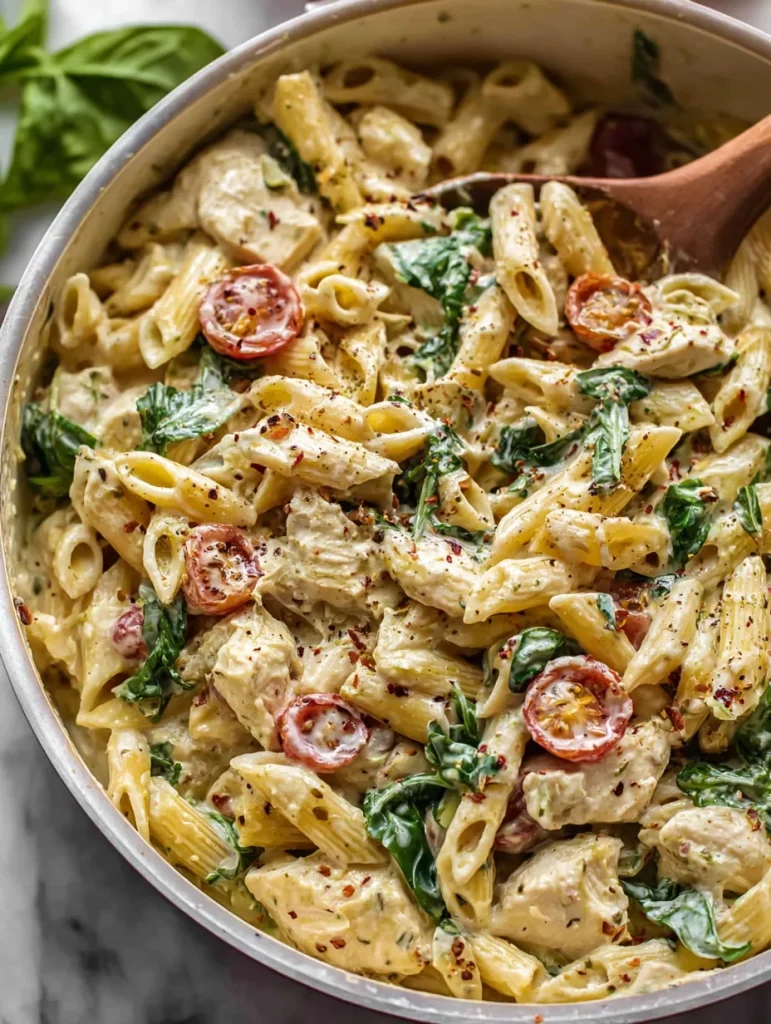 One Pot Creamy Pesto Sauce Pasta