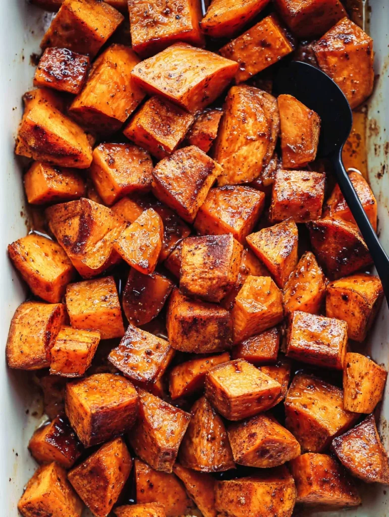 Roasted Sweet Potatoes with Cinnamon & Honey
