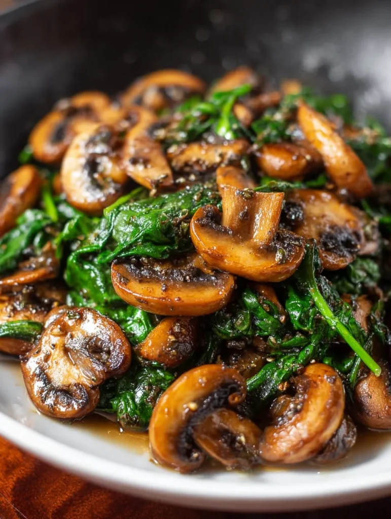 Sauteed Mushrooms with Spinach