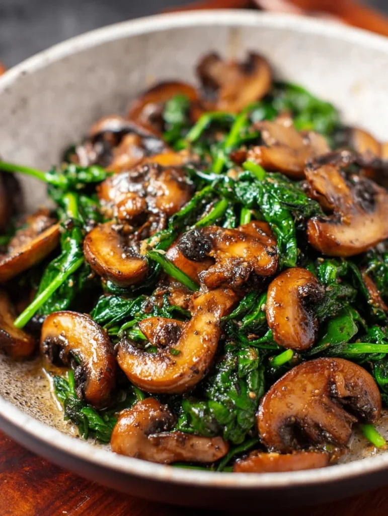 Sauteed Mushrooms with Spinach