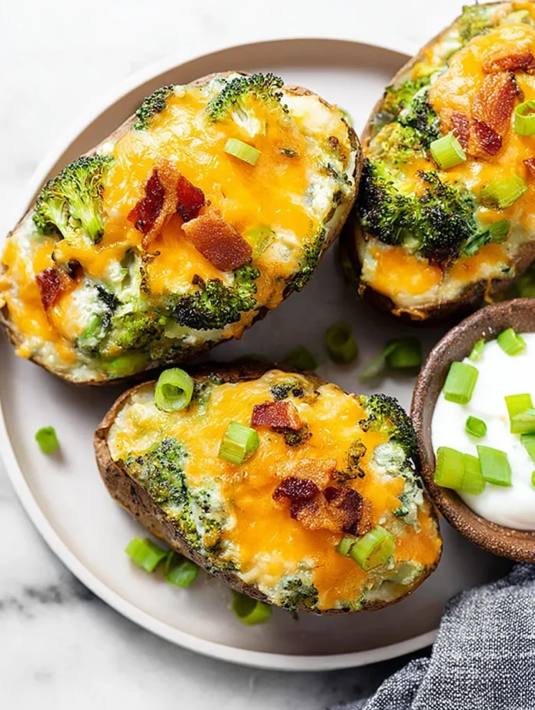 Broccoli Cheddar Twice Baked Potatoes