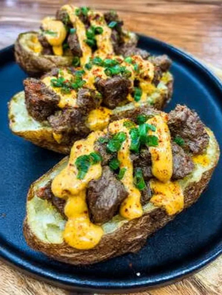 Loaded Baked Potato with Steak Bites