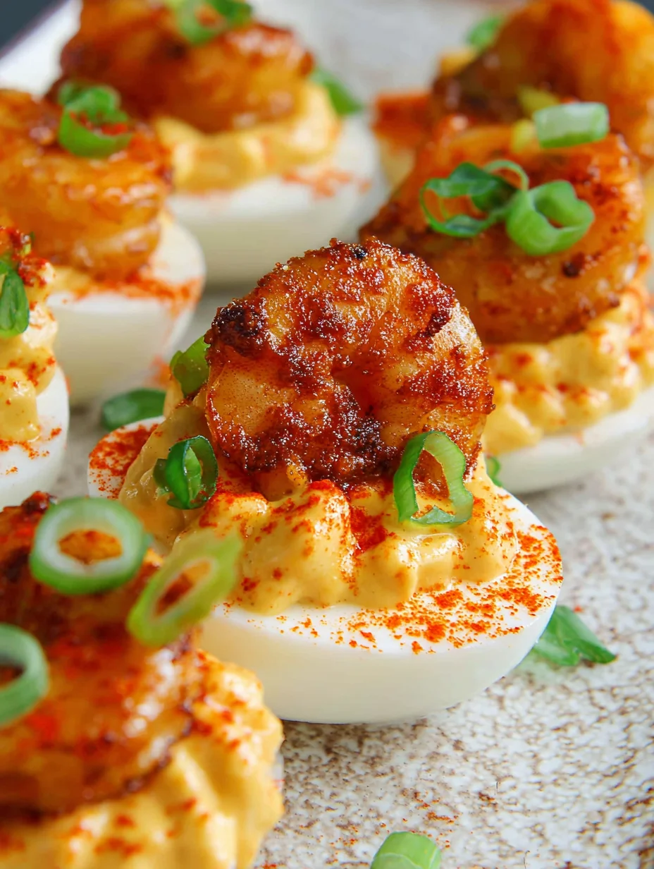 Cajun Firecracker Shrimp Deviled Eggs