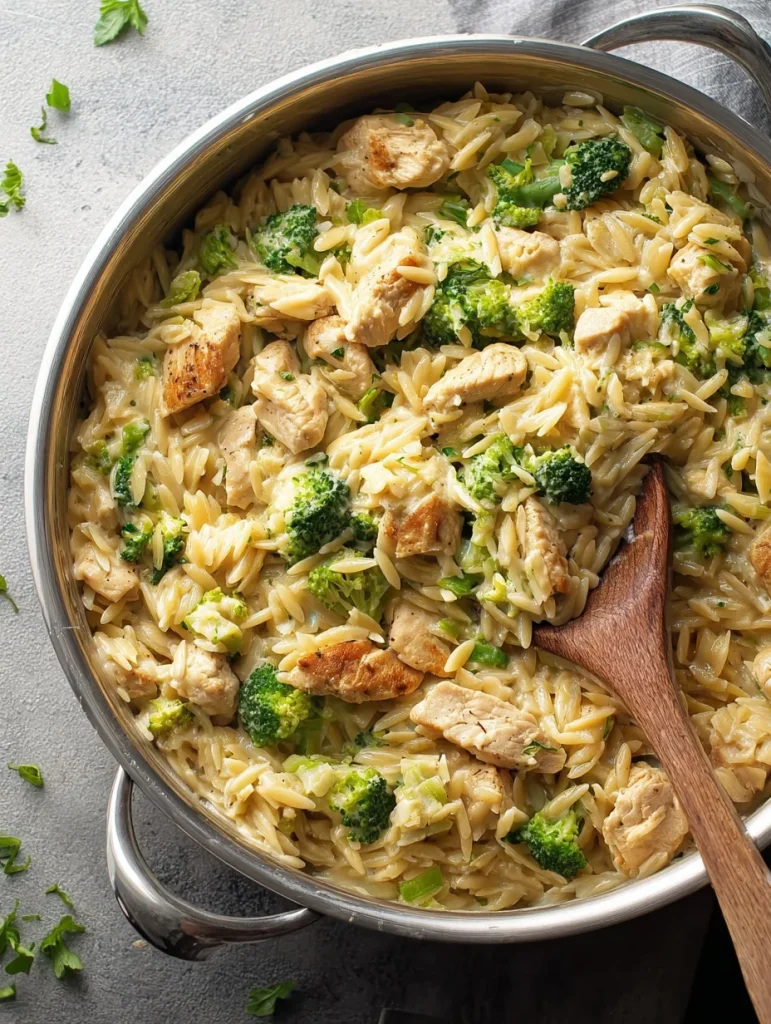 Cheesy Chicken & Broccoli Orzo