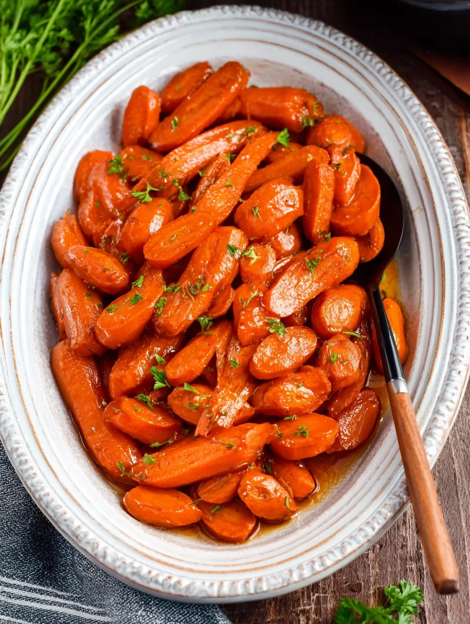 Slow Cooker Maple & Brown Sugar Glazed Carrots