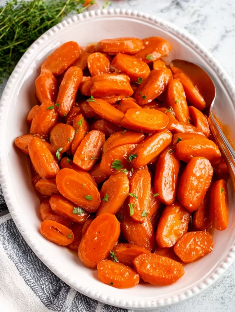 Slow Cooker Maple & Brown Sugar Glazed Carrots