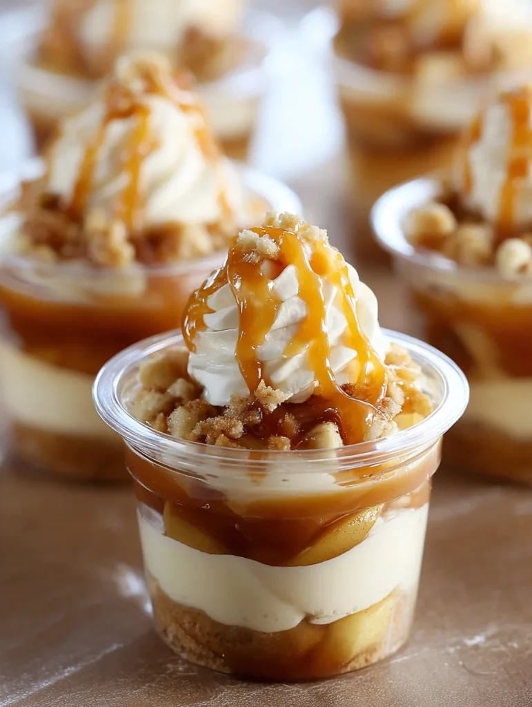 Caramel apple mini trifle jars